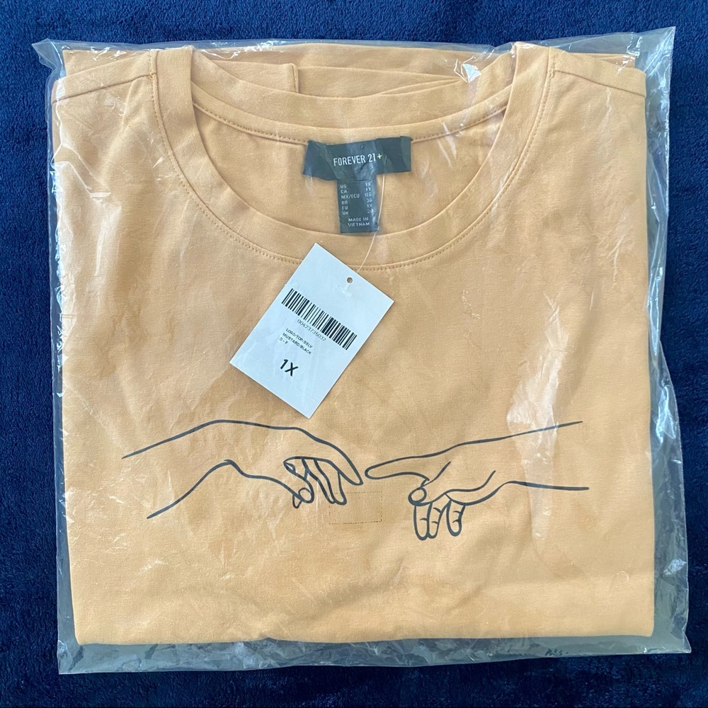 Forever 21 Yellow Graphic Tee Plus Size